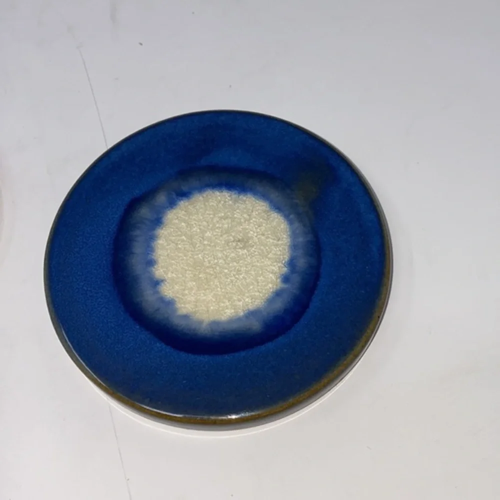 Threshold Blue Ceramic Coasters Set of 2 Cork Back Modern Minimalist Decor